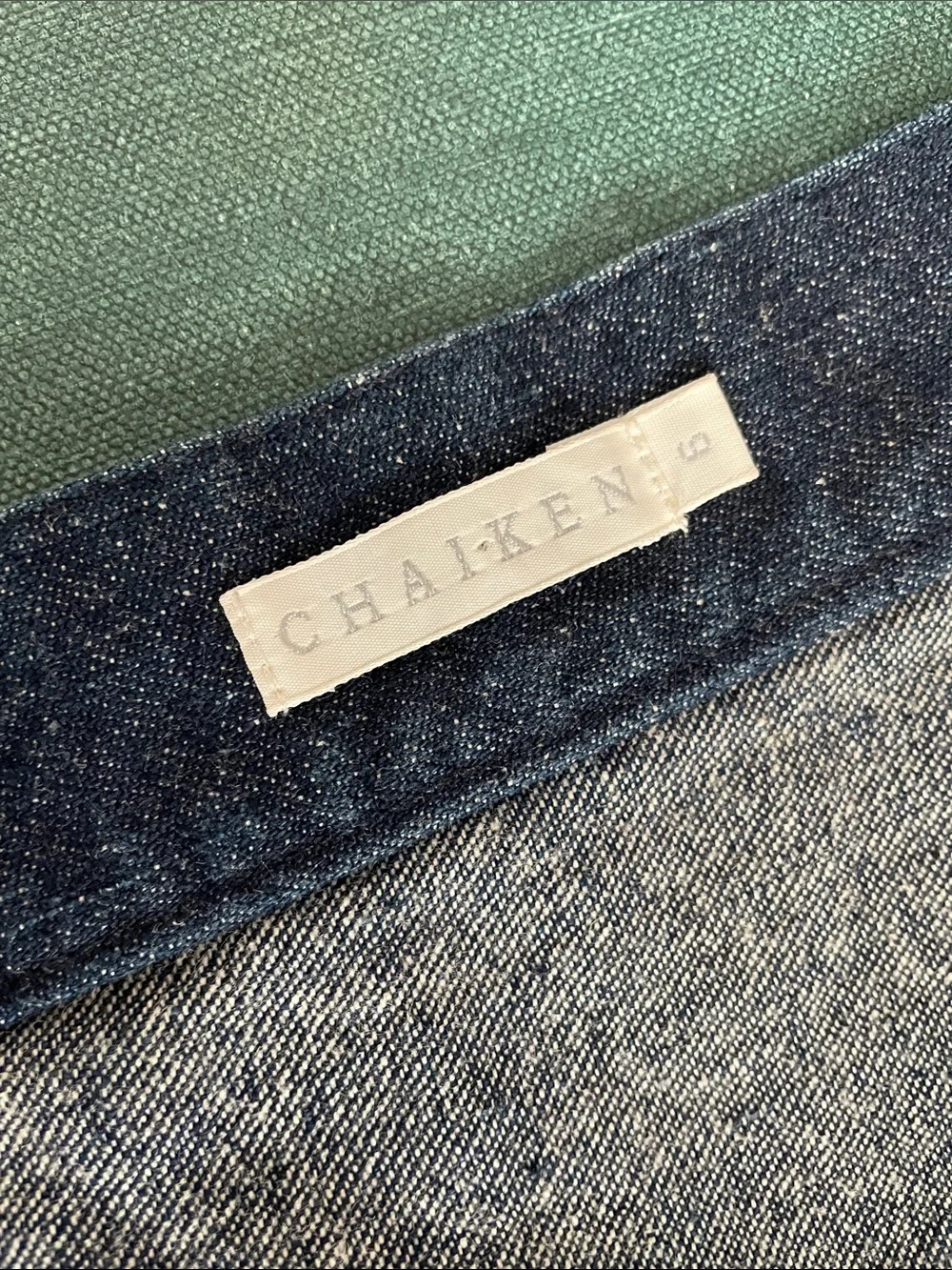 Chaiken Denim Skirt Asymetrical Hemline